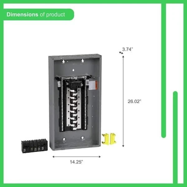 Square D 100 Amp 24-Space 48-Circuit Indoor Main Breaker Panel Box Load Center