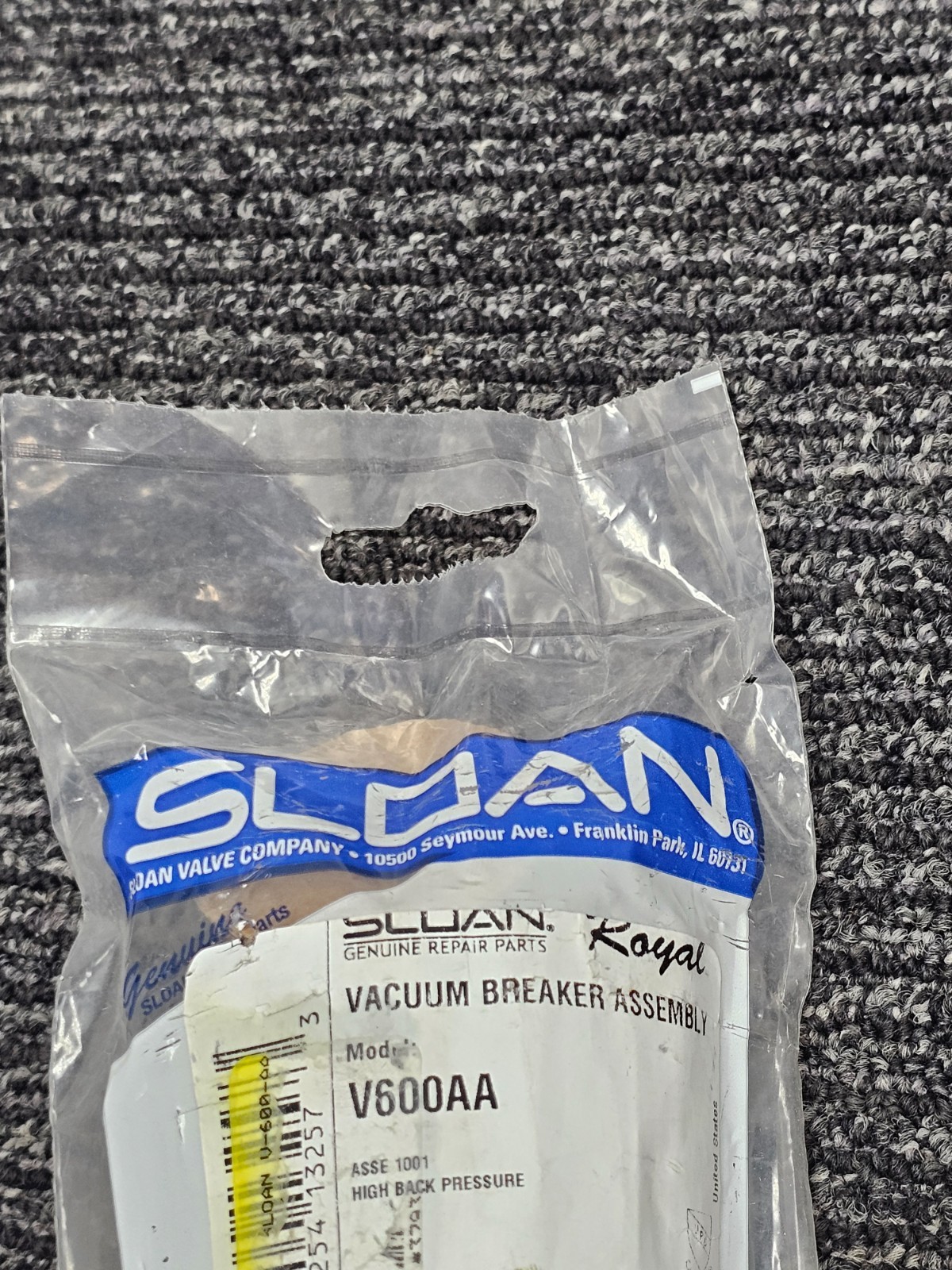 SLOAN V600AA Vacuum Breaker Assembly 0393046 3/4 x 10 1/2 In