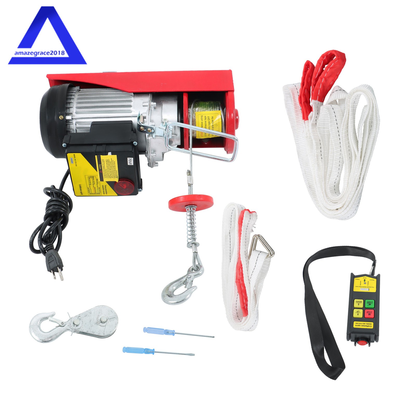 1320lbs Electric Hoist & Wireless Remote Control,110V 40ft/20ft Lifting Height