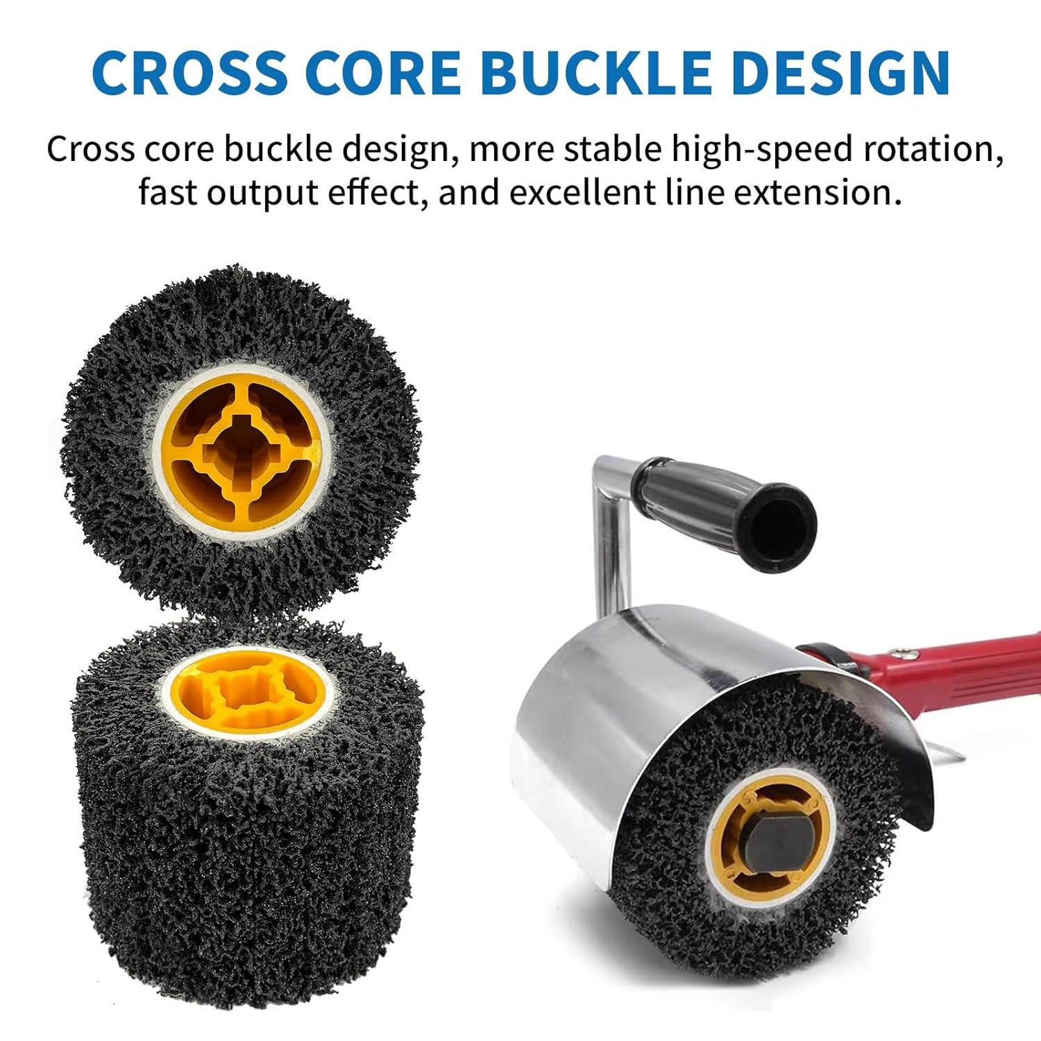2 Pcs 4.5 X 4 Inch Abrasive Drawing Drum, 40 Grit Sanding Wheel with 3/4 Inch Qu