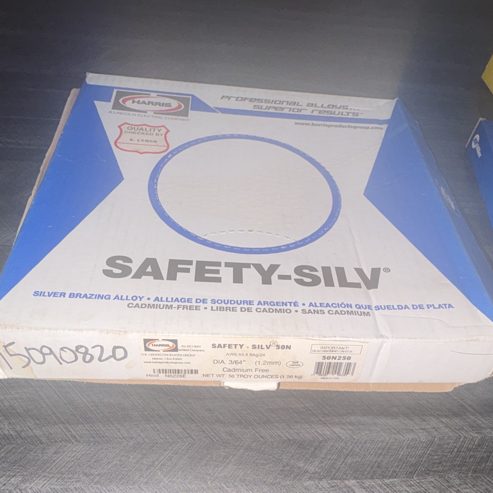 Harris Safety-Silv 50N Silver Brazing Alloy 3/64 in Cadmium Free 50N250