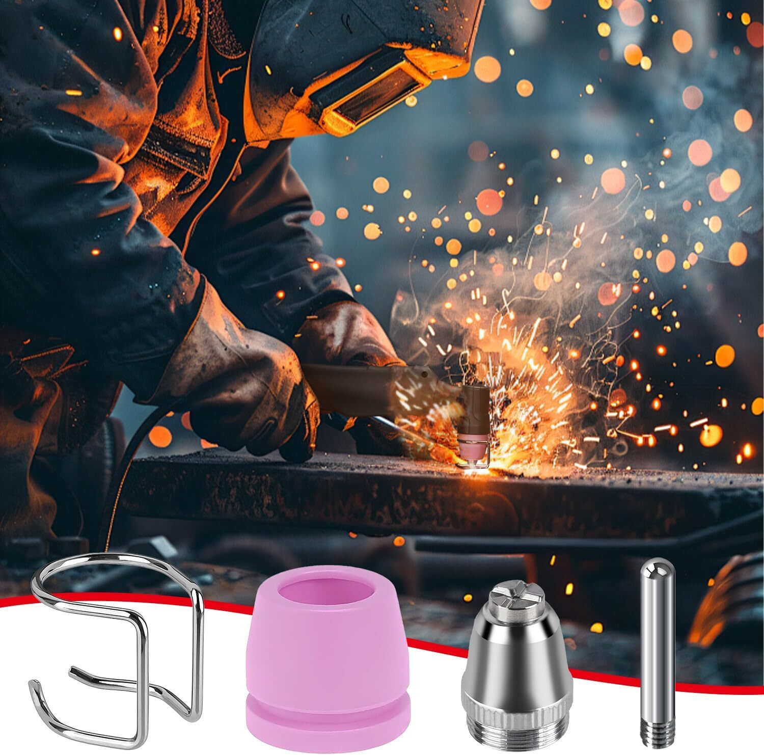 60pcs Plasma Cutter Torch Consumables Kit for SG-55, AG-60, WSD-60 CUT50 60Amp