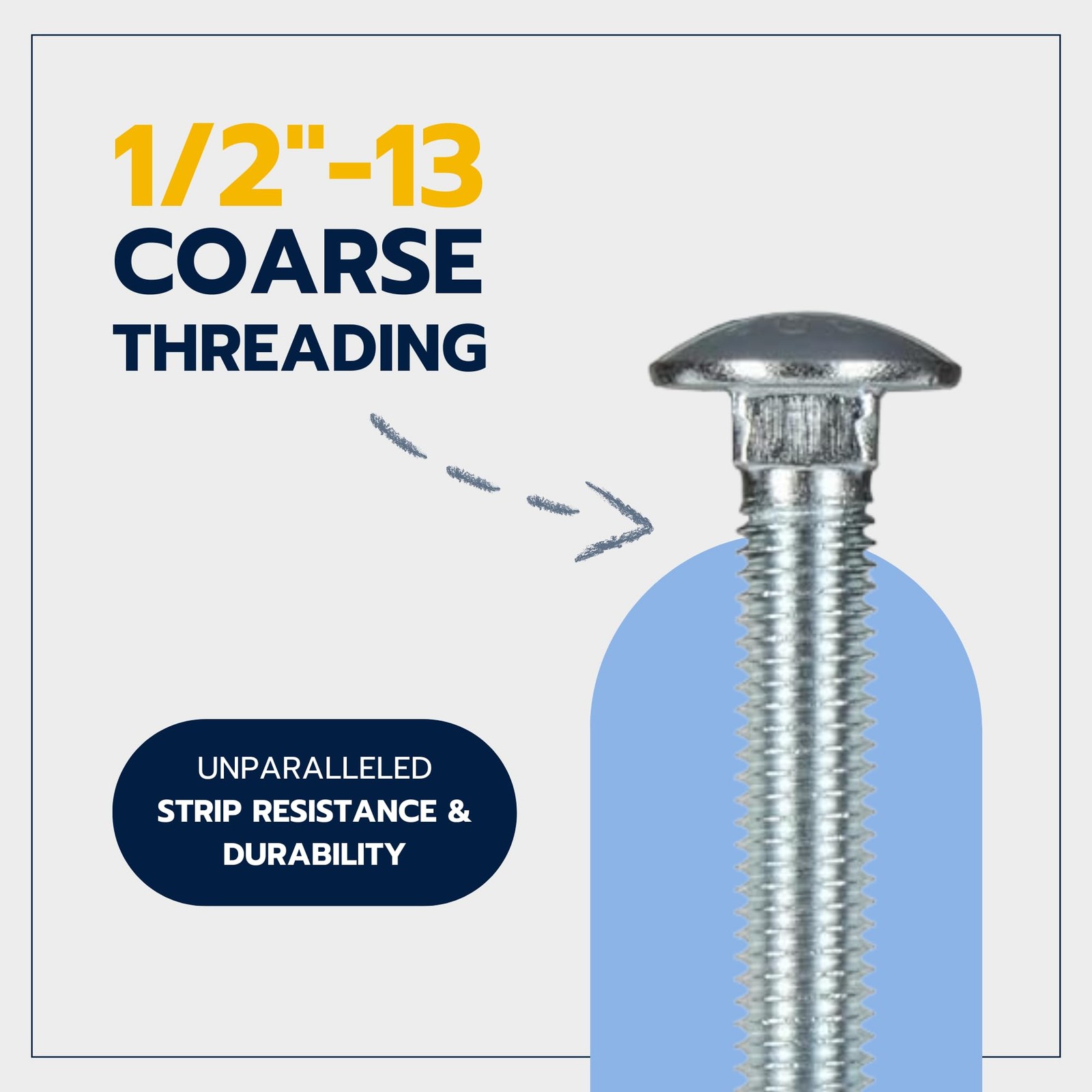 1/2″ x 3″ (25 Pack) Carriage Bolt Kit, 307A by