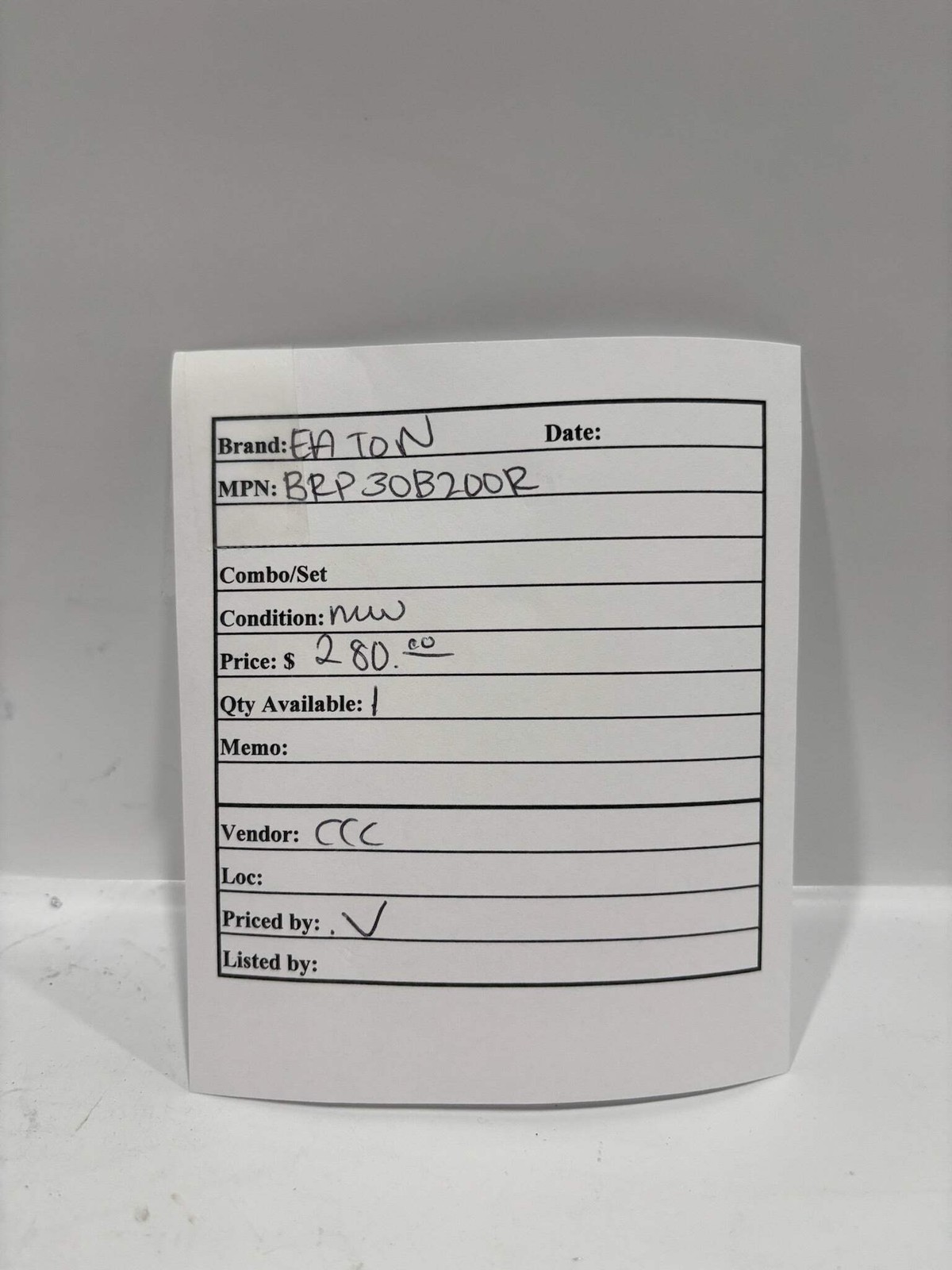 Eaton BRP30B200R Cutler-Hammer Series Plug On Neutral Design 200 AMP