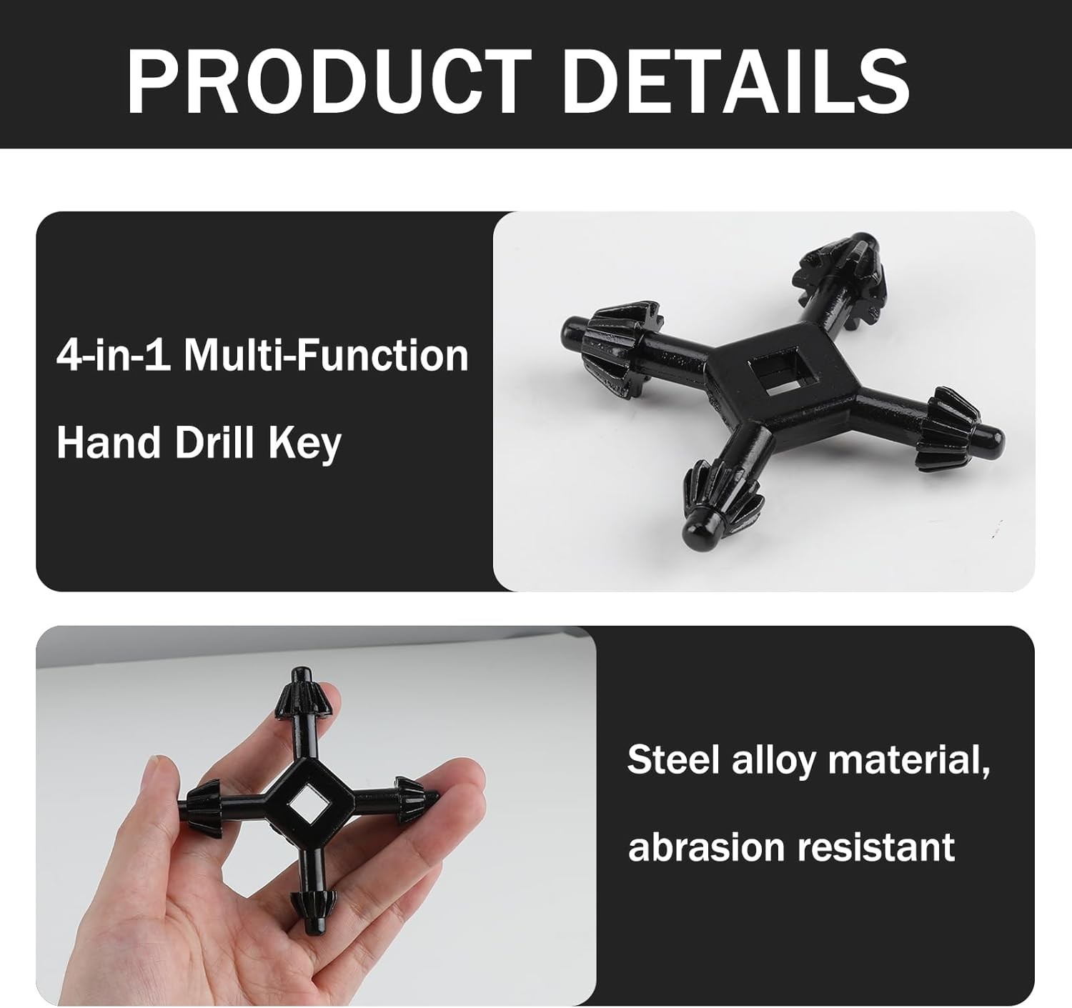 4 Way Drill Press Chuck Key Size 3/8″ 1/2″ Chucks Universal Combination Hand
