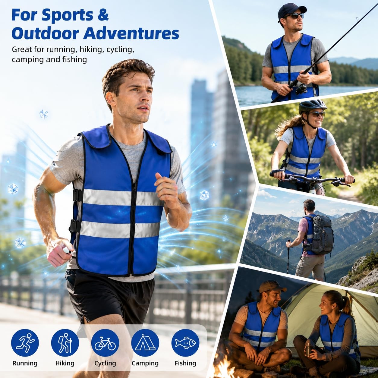 Cooling Vest for Men Women, Ice Vest with 20 Reusable Gel Ice Packs, High Visibi