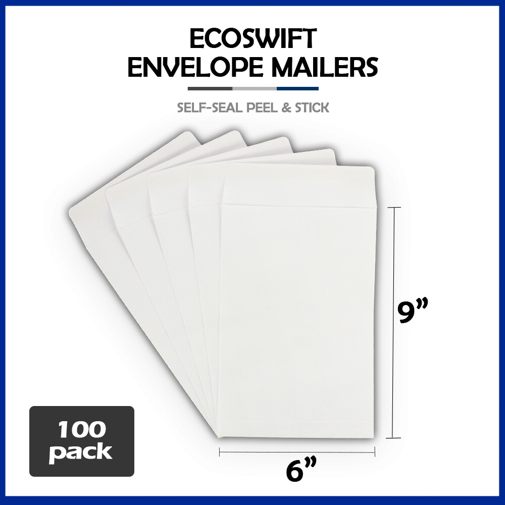 100 6×9 «EcoSwift» Brand Self-Seal Catalog Mailing Shipping Kraft Paper Envelope