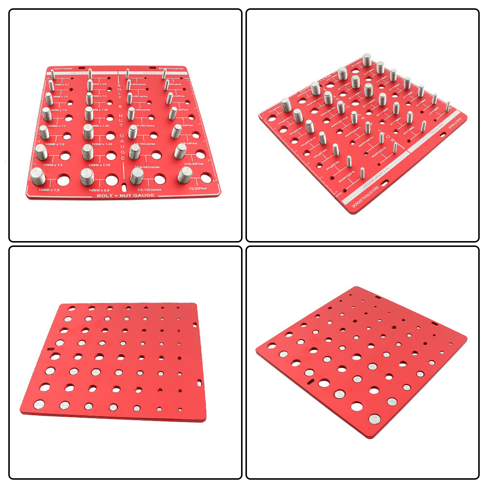 Nut and Bolt Thread Checker 28 Thread Identifier Gauge Inch and Metric Screw