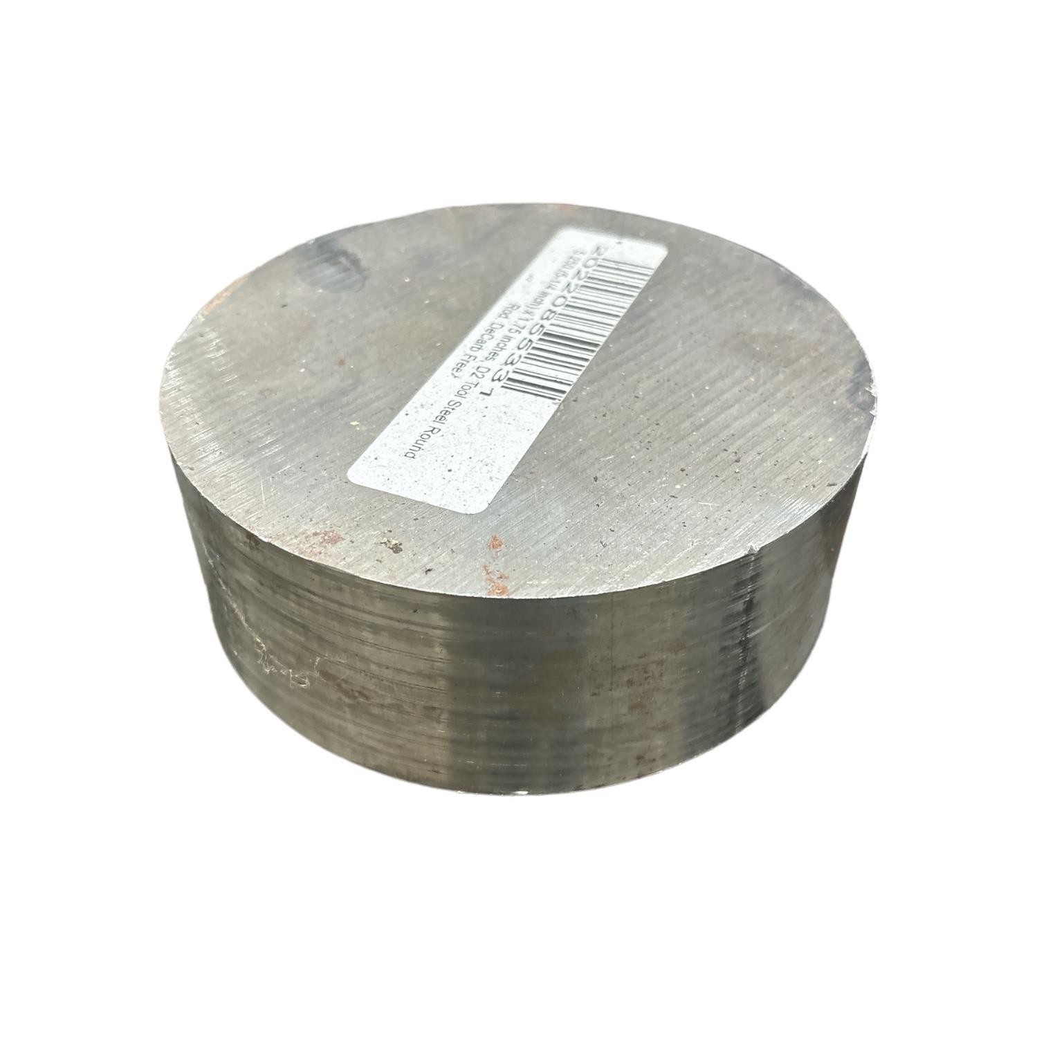 6.250 (6-1/4 inch) x 1.5 inches, A2 Tool Steel Round Rod, DCF, Oversized