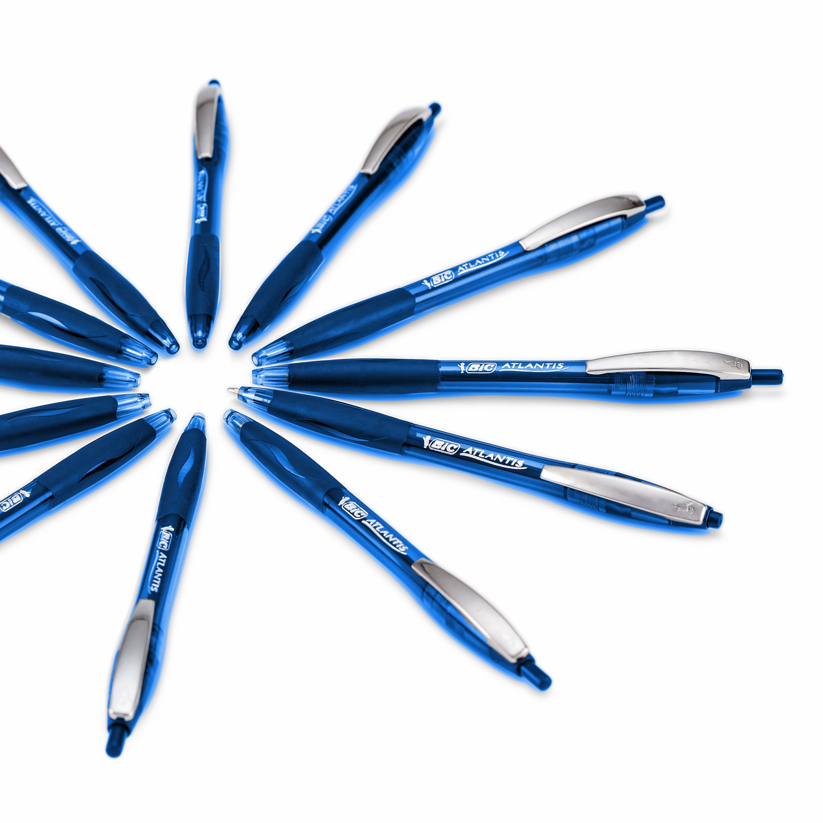 BIC Glide Black Retractable Ballpoint Pens, Medium Point (1.0mm), 12-Count, Blue