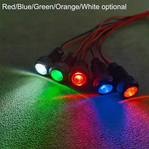 6Pcs White LED Indicator Indicator Light AC DC 12 24V 10mm Mounting Hole Flame