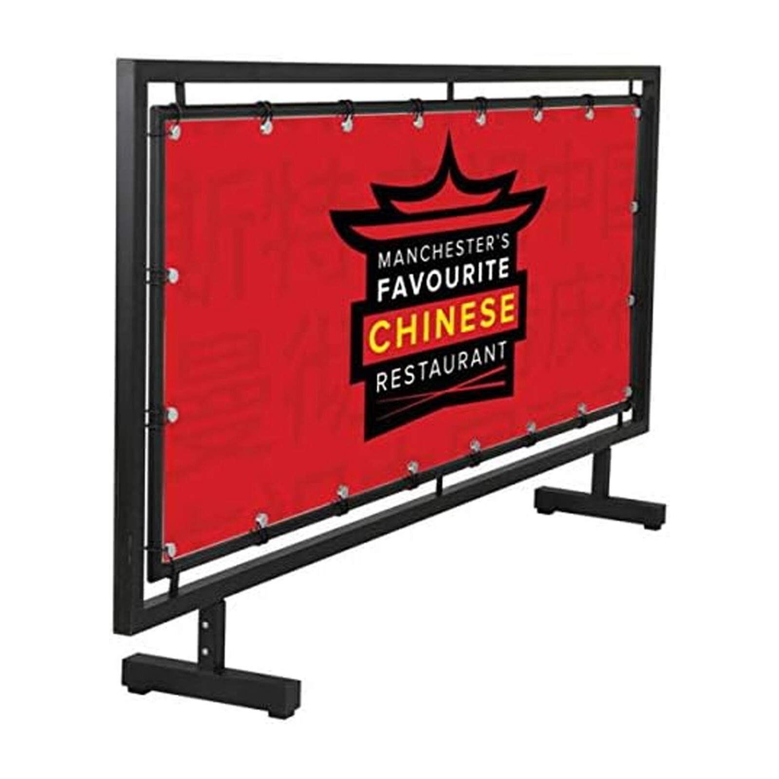 Floor Standing 65×24 inch Black Street Barrier Crowd Control Distancing Security