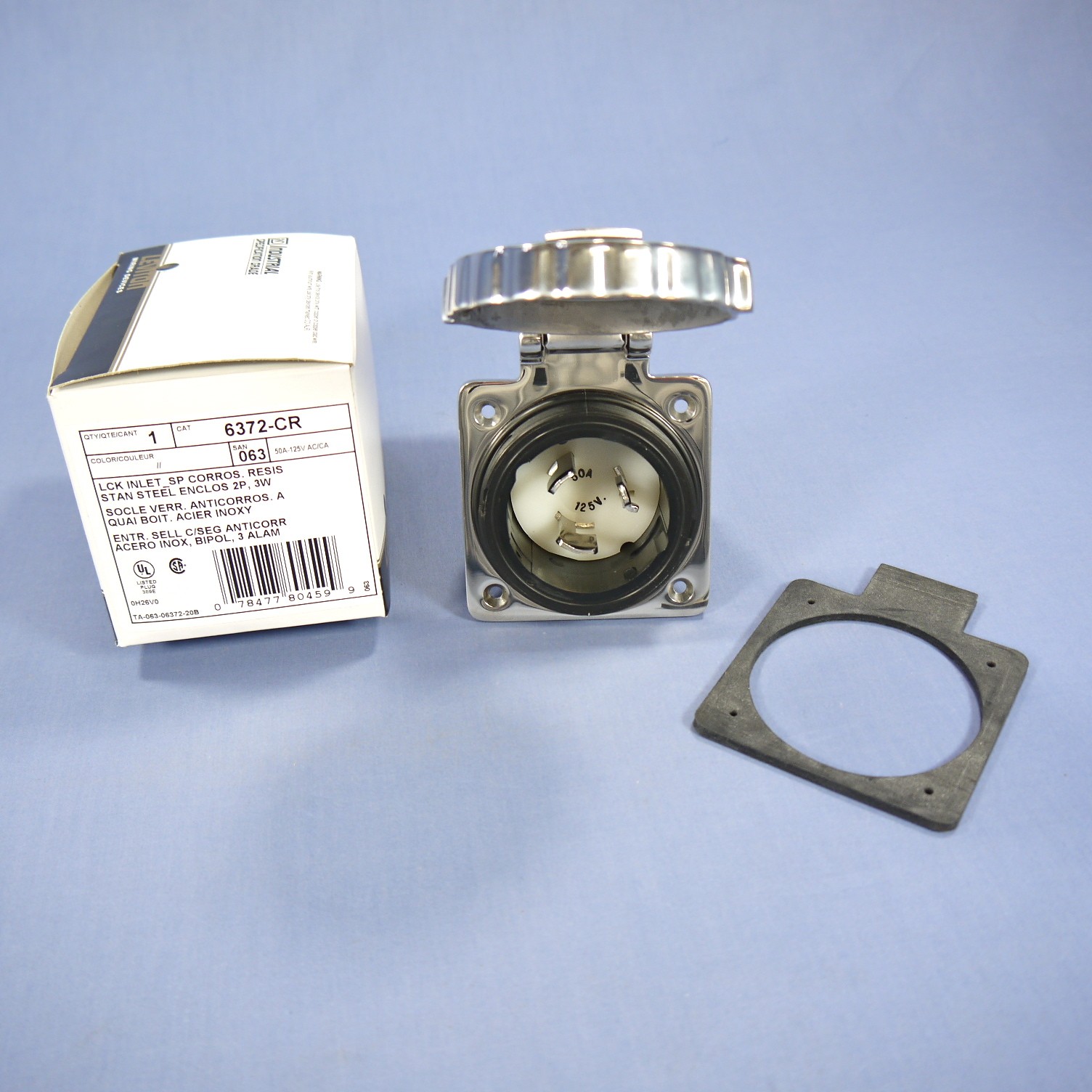 Leviton 6372-CR Turn Twist Locking Flanged Inlet Receptacle NON-Nema 50A 125V