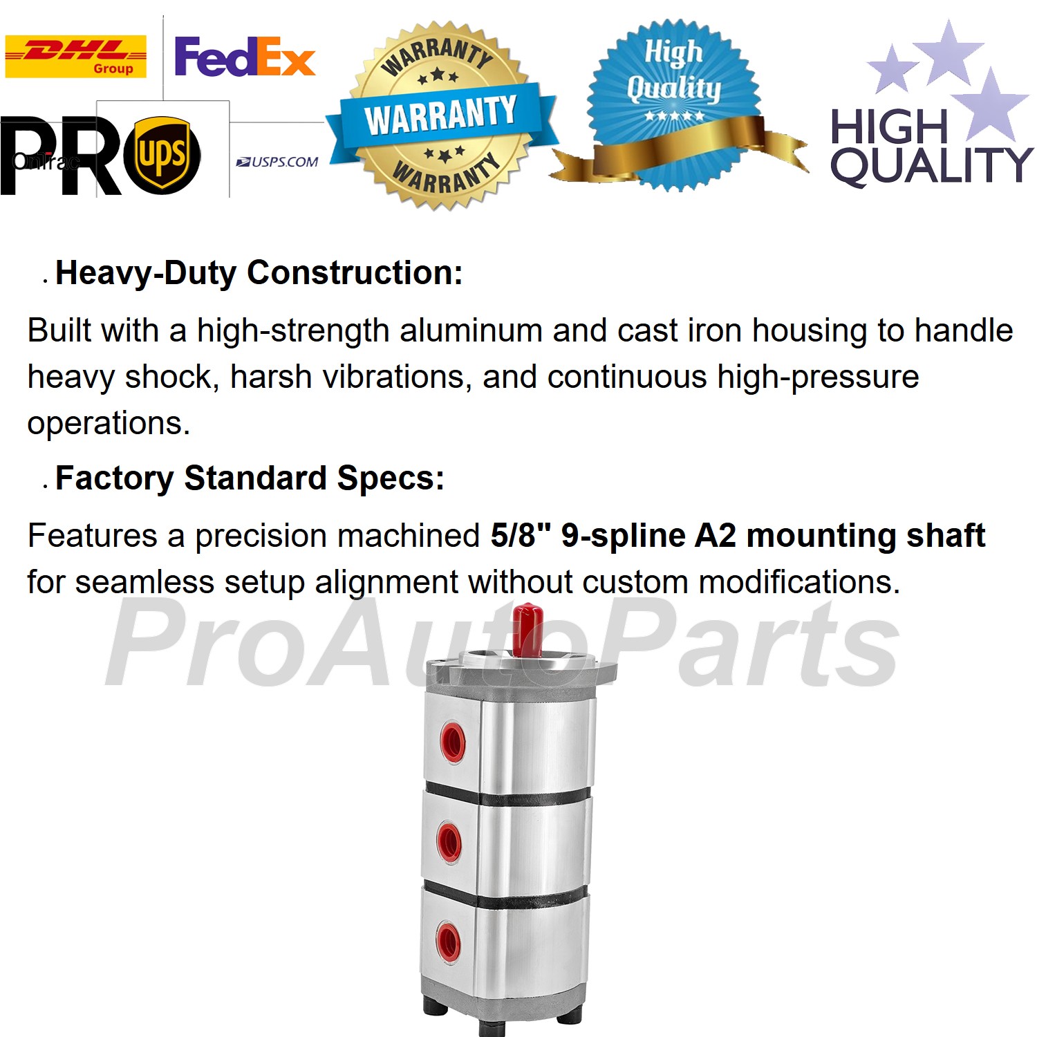 3-Section Hydraulic Pump PGP510888G3LP For AGT Skid Steer Loaders Gear Pump