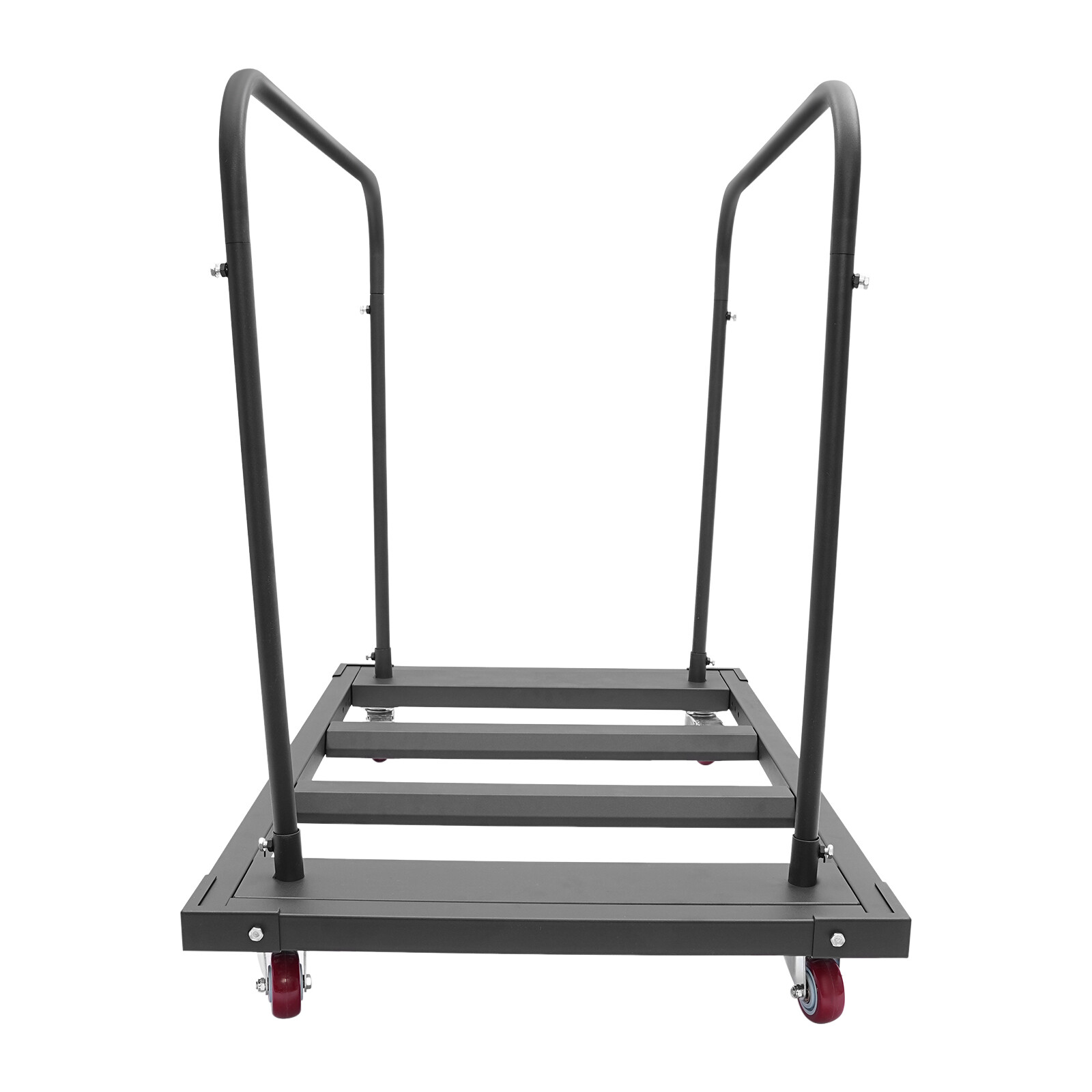 Heavy Duty Q235 Steel Folding Table Cart with Wheels, Holds 10 Tables