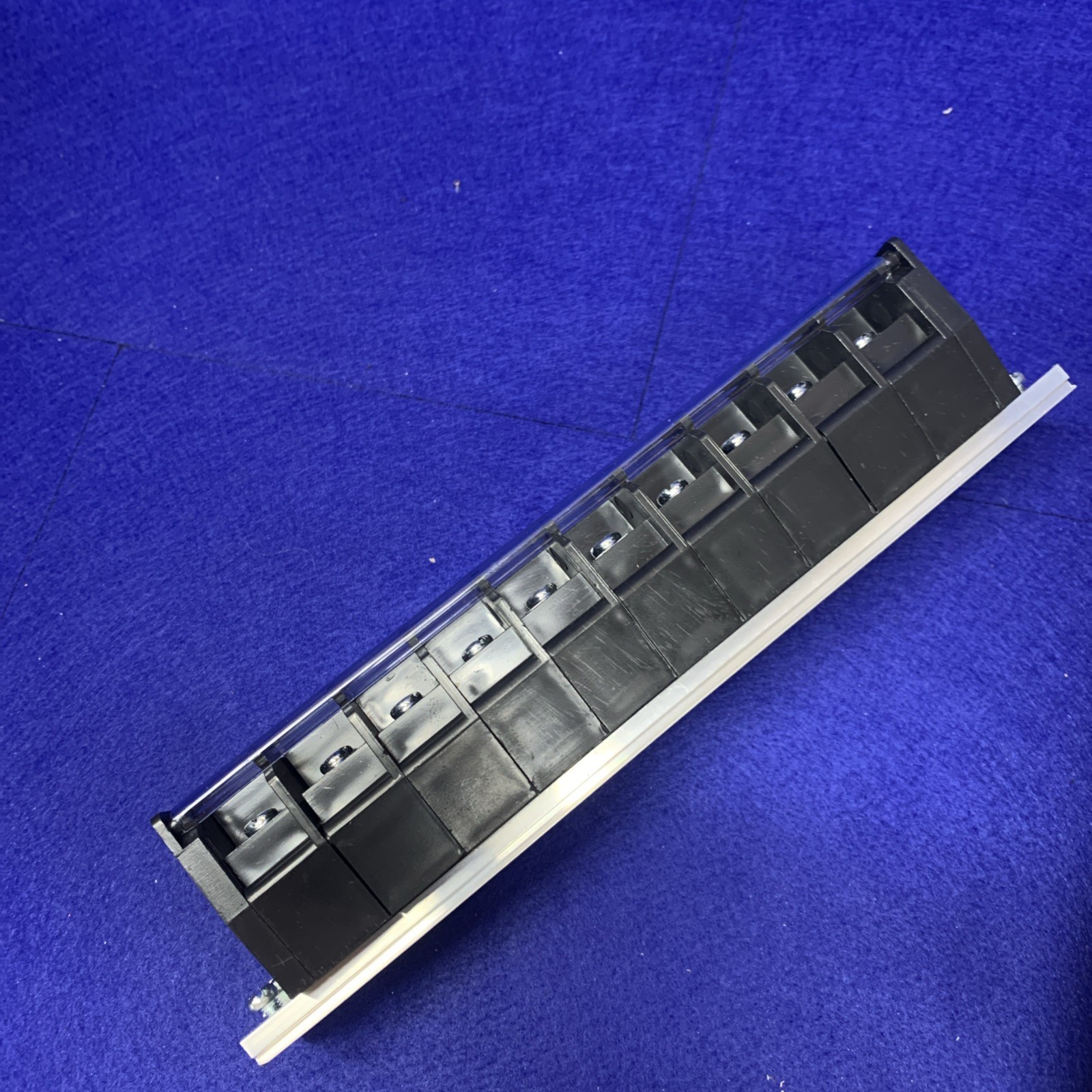 🔥2x Barrier Terminal Strip Block 660V 60A Dual Row 10P DIN Rail Base