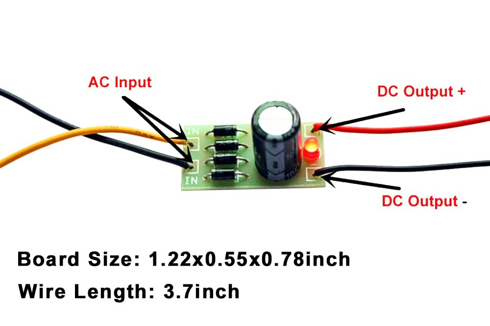 3Pcs AC-DC Converter 6V 12V 24V to Input AC 6V-32V (capacitance 50V470UF)