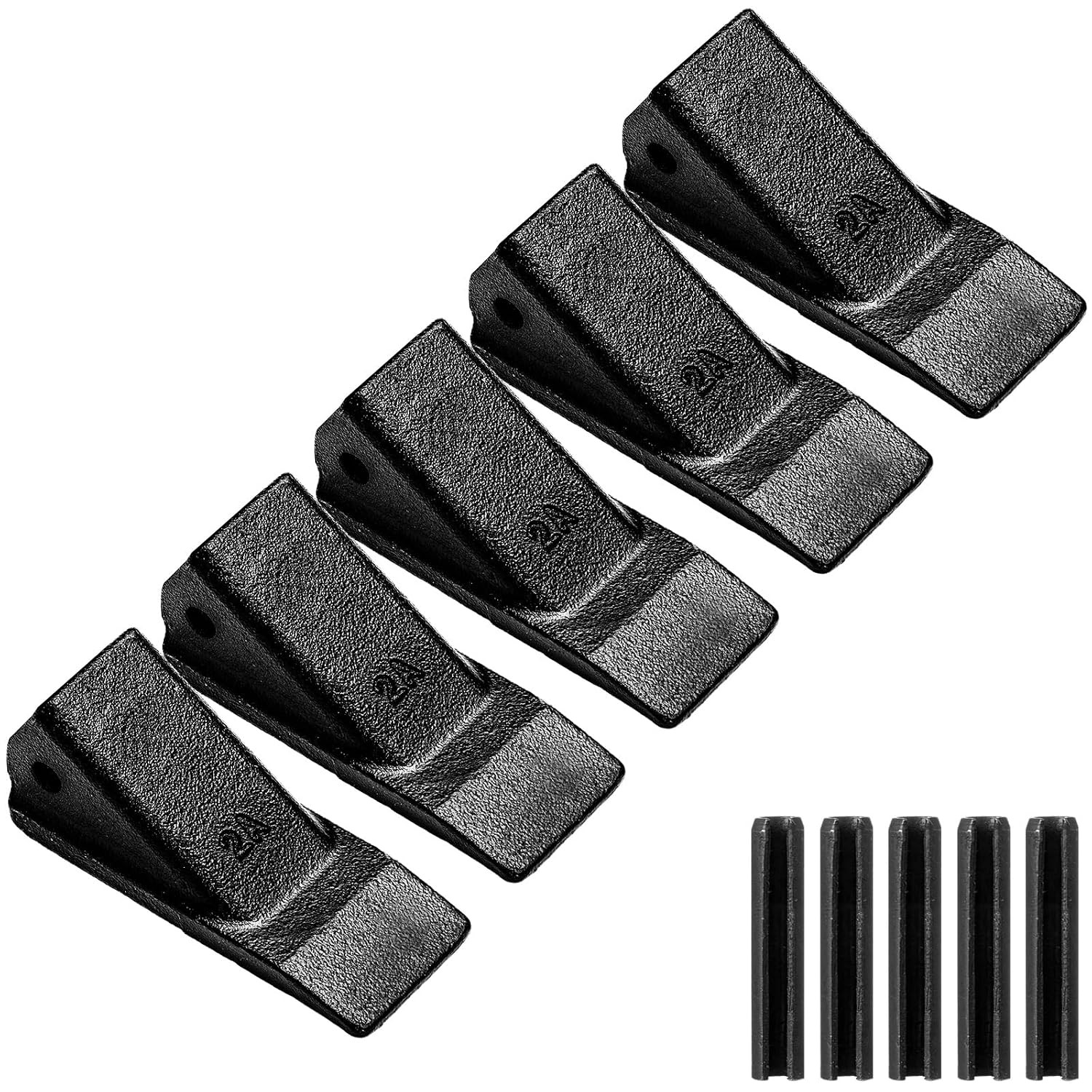 5 Pack 2AH Bucket Teeth with Pins 2A Series Excavator Backhoe Bucket Replacement