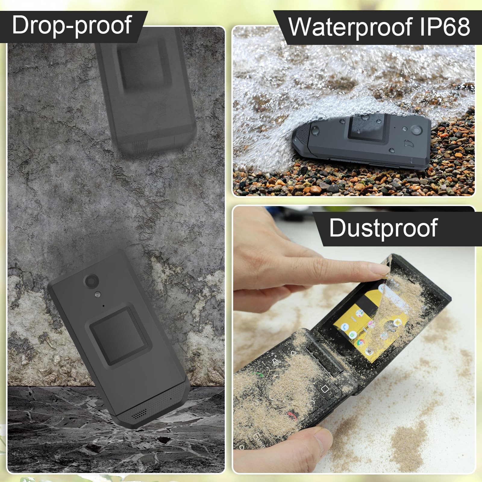 S22 Rugged Flip Phone Unlocked (16GB) 2.8» Touchscreen Smart Cell Phone Andr…