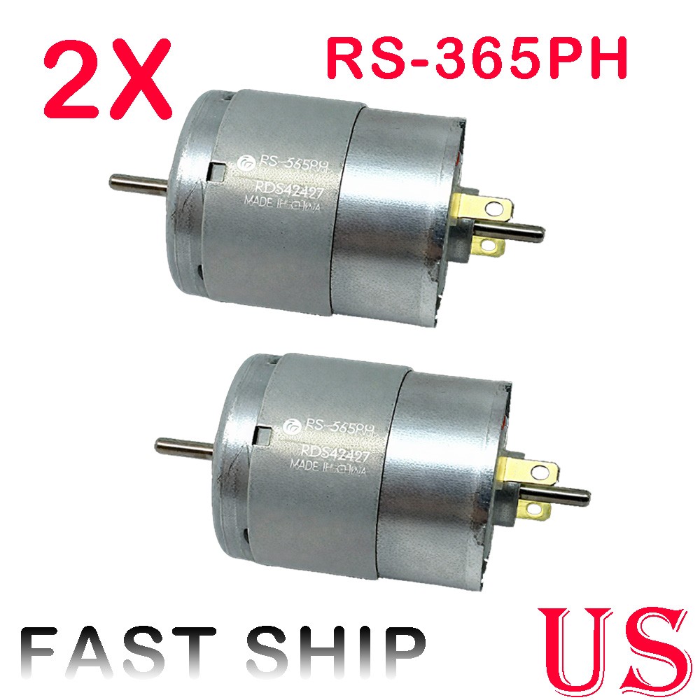 2Pcs RS-365PH 365SH DC 6V-24V 12V 4000RPM Dual Shaft Round Electric Motor HOT