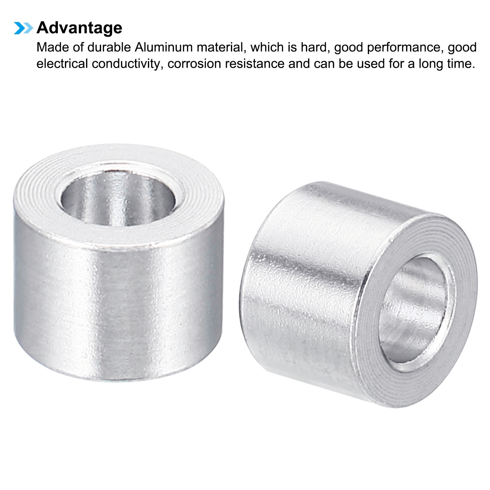 20Pcs Round Aluminum Spacer 0.17″ ID x 0.31″ OD x 0.24″ L Spacer for M4 Bolt