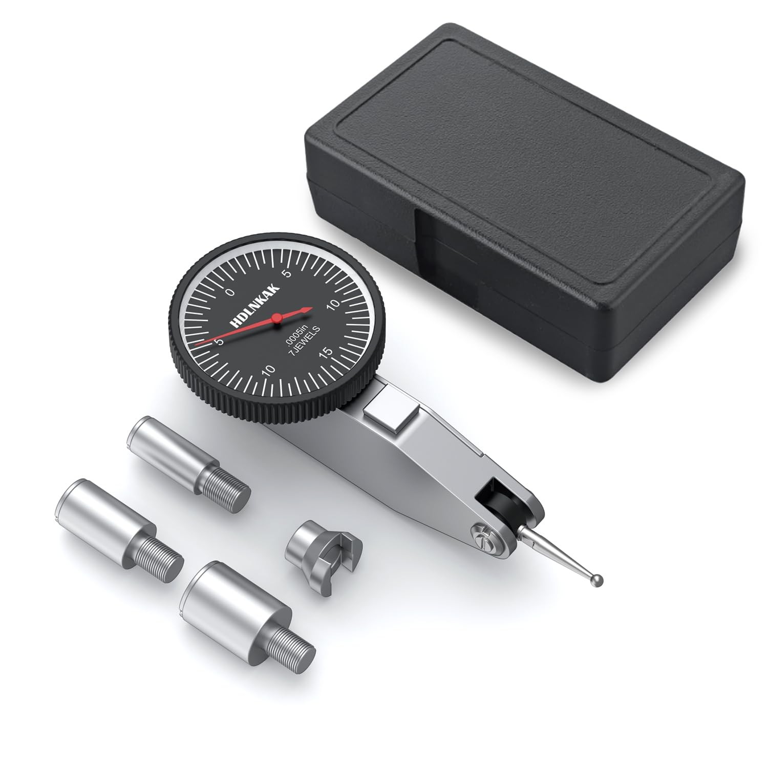 00.03/0.0005 Inch Dial Test Indicator Portable Case Steel Dovetail Mount