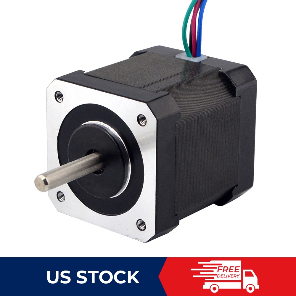 STEPPERONLINE Nema17 Dual Shaft Bipolar Stepper Motor 0.9deg 44Ncm 1.68A 4 wires