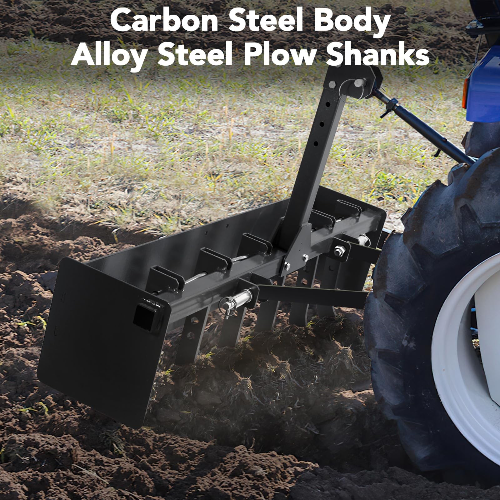 💎55″ Box Blade for Tractor 3 Point Hitch Box Scraper for CAT-0 & CAT-1 Black