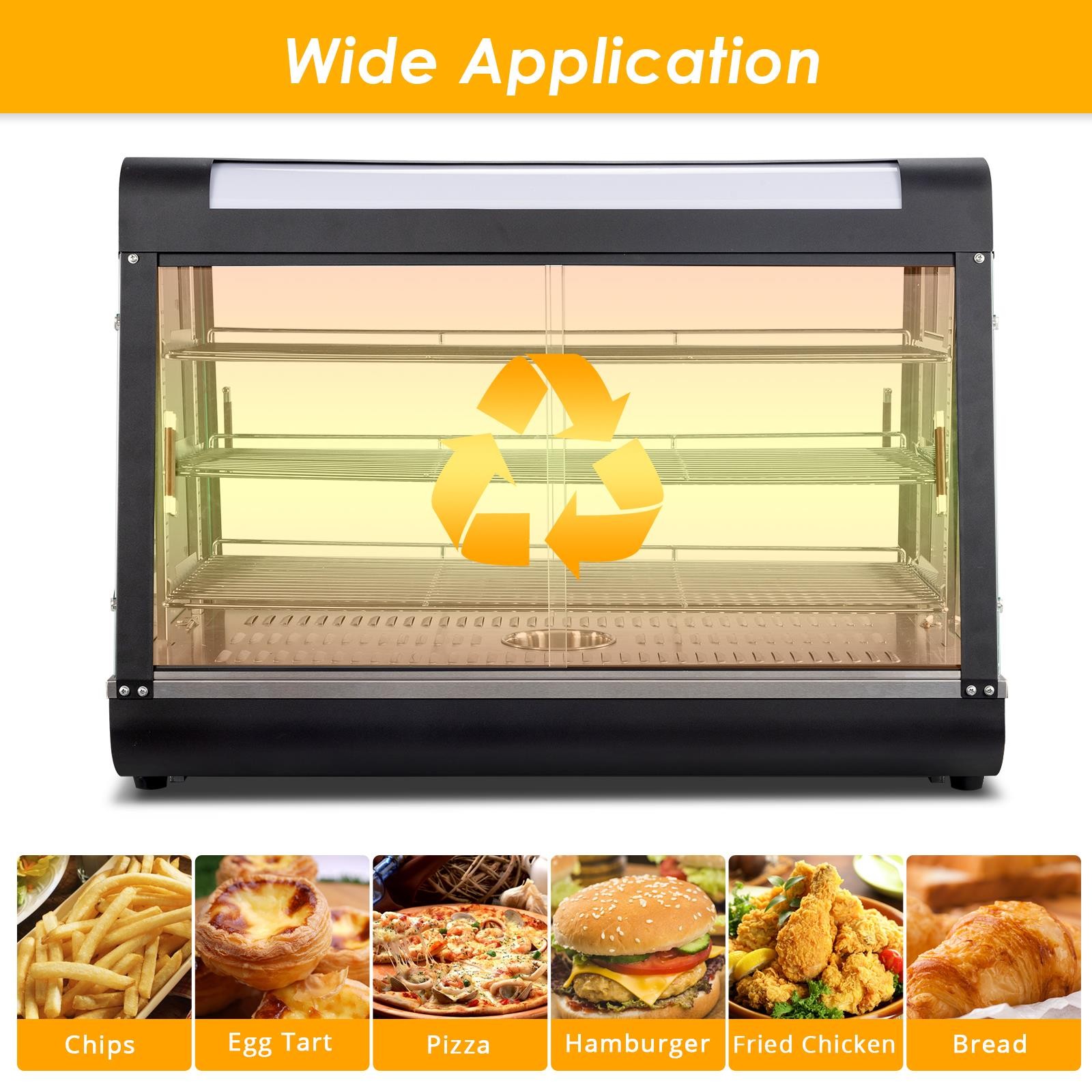 ROVSUN 3 Tier 35″ Commercial Heat Food Pizza Warmer Display Show Case Heavy Duty