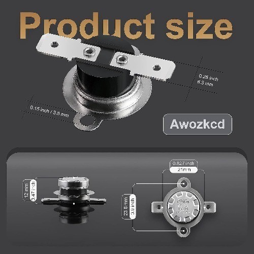 UL CUL KSD301 70C 158F On 60C 140F Off Close On Rise Normally Size: 70°C/158°F