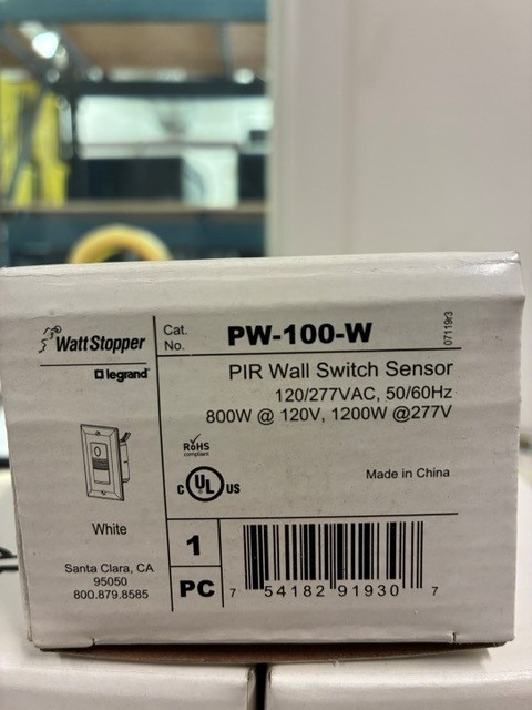 (Lot of 5) Watt Stopper PW-100-W Legrand. PIR Wall Switch Sensor. Brand New