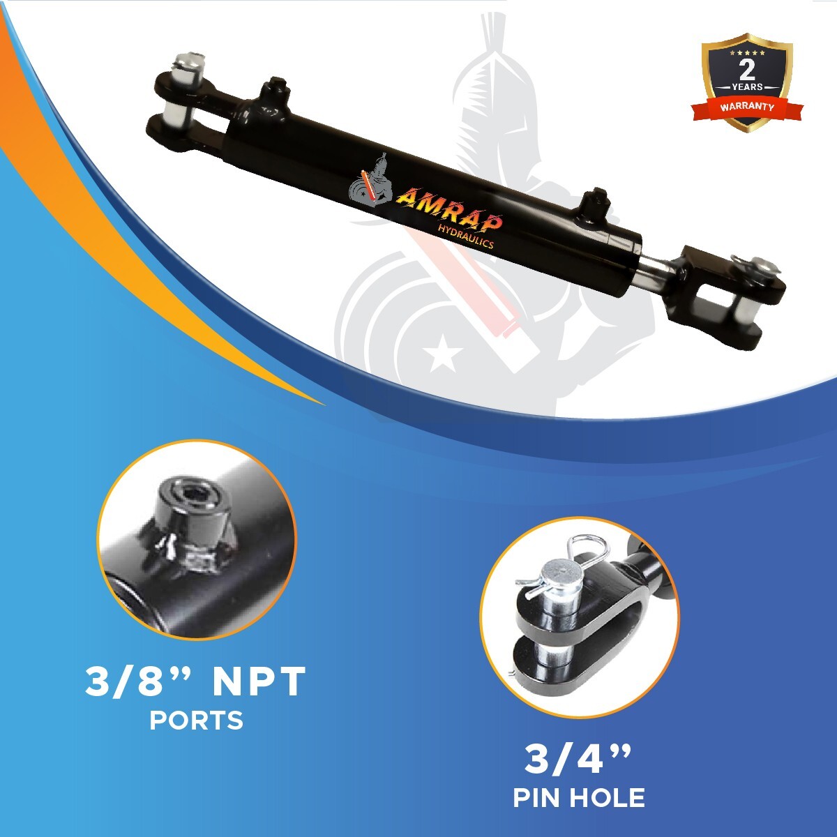 1.5×10 Hydraulic Cylinder 1.5″ Bore 10″ Stroke Welded Clevis Cylinder ( New )