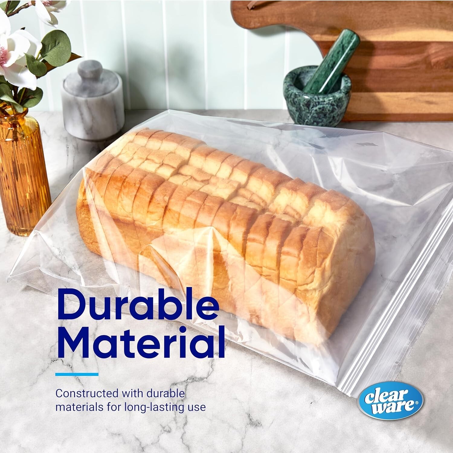 Durable 2 Gallon Resealable Bags – 120 Count with Double Zipper for Freshness
