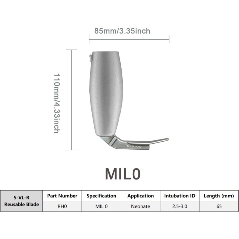 (US delivery)Vide Laryngoscope Reusable blades(Miller0/1/MAC1/2/3/4/D-blade)