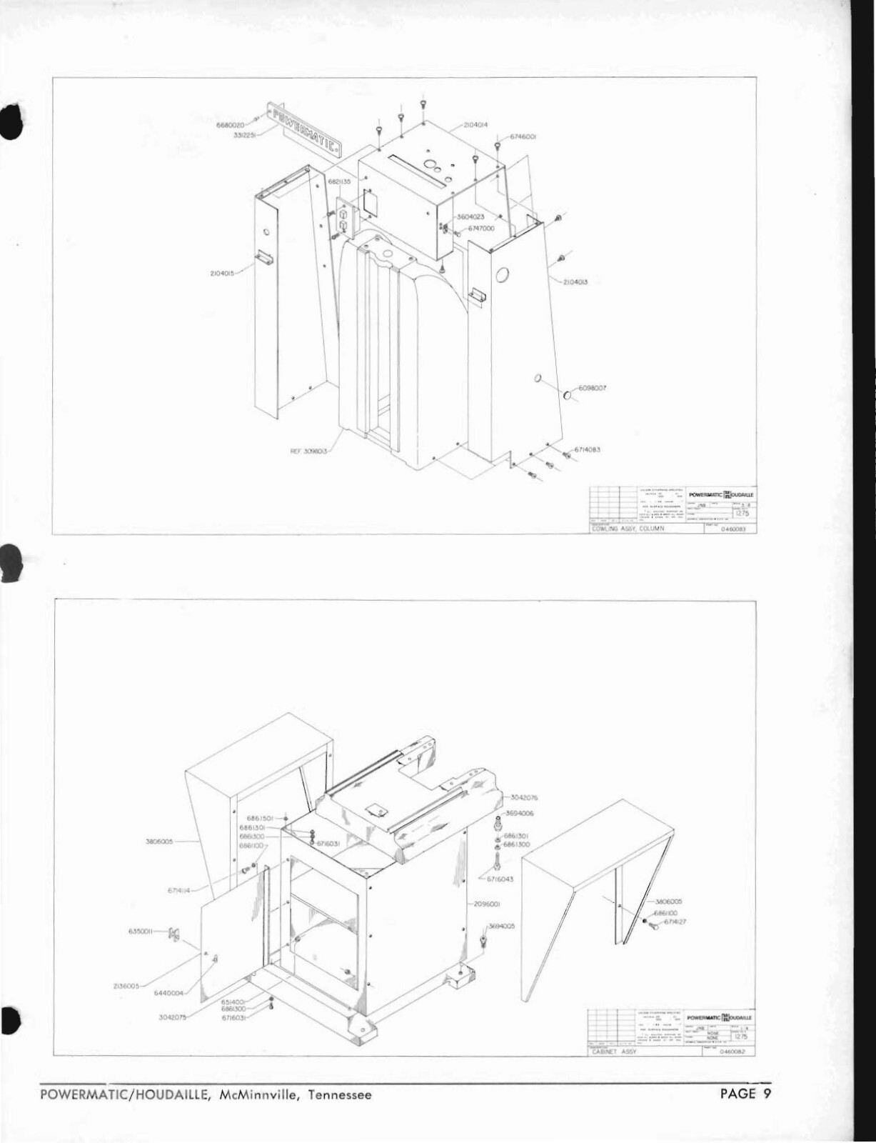 Operator Inst & Part List Manual Powermatic Model 1275 Surface Grinder 1969 PM64