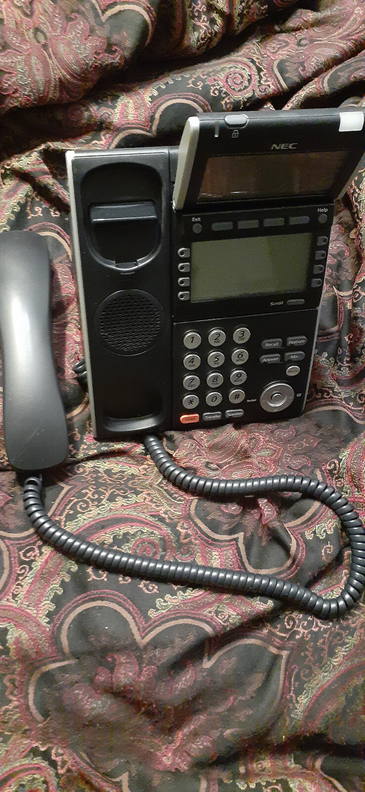 Office Phone, NEC, ILV(XD)Z-Y(BK) W/ Base, LO(GBA) Z, GBA-L Unit, Wires, PoE.