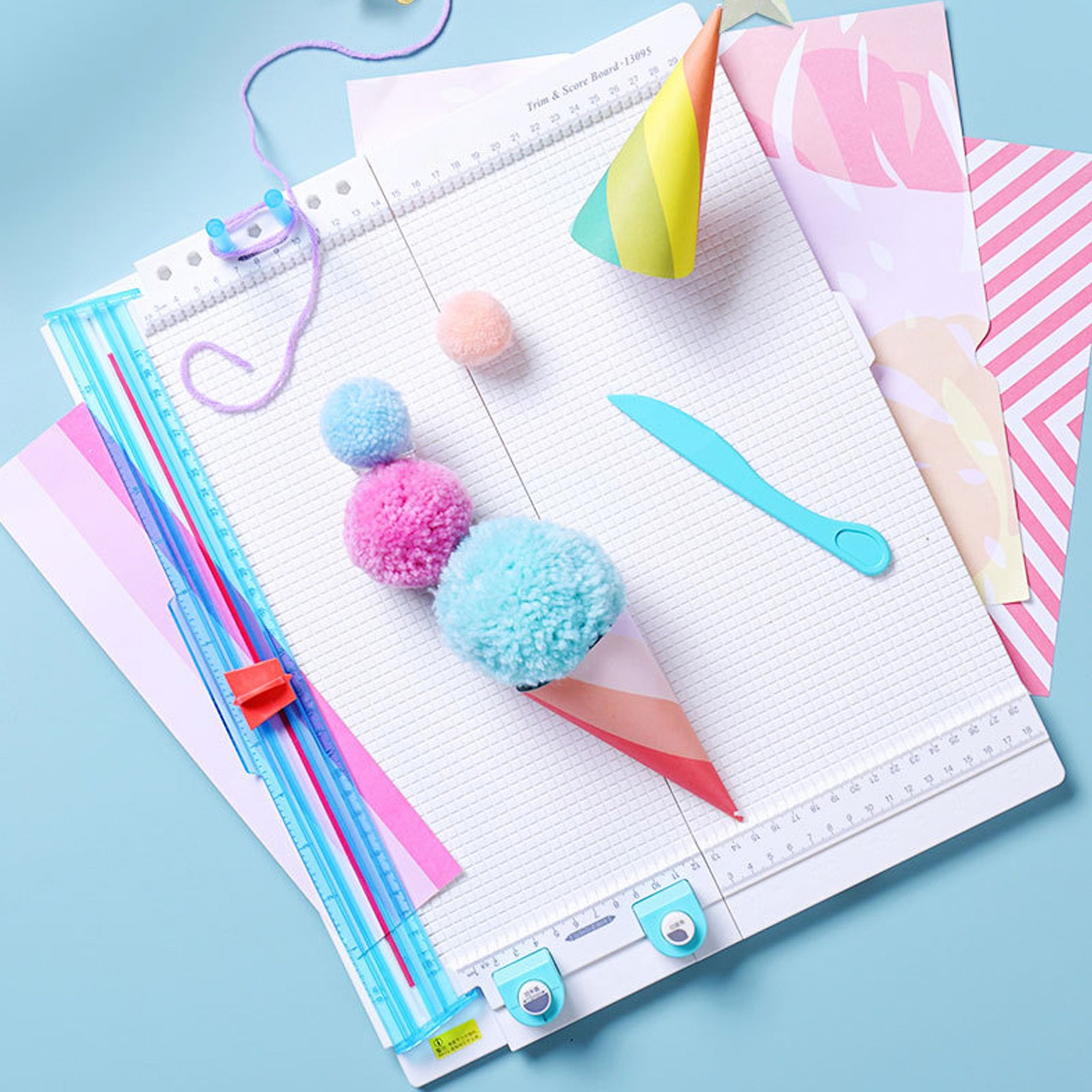 12.2in Paper Trimmer Scoring Board Craft Paper Cutter Folding Scorer 7 In 1 NY
