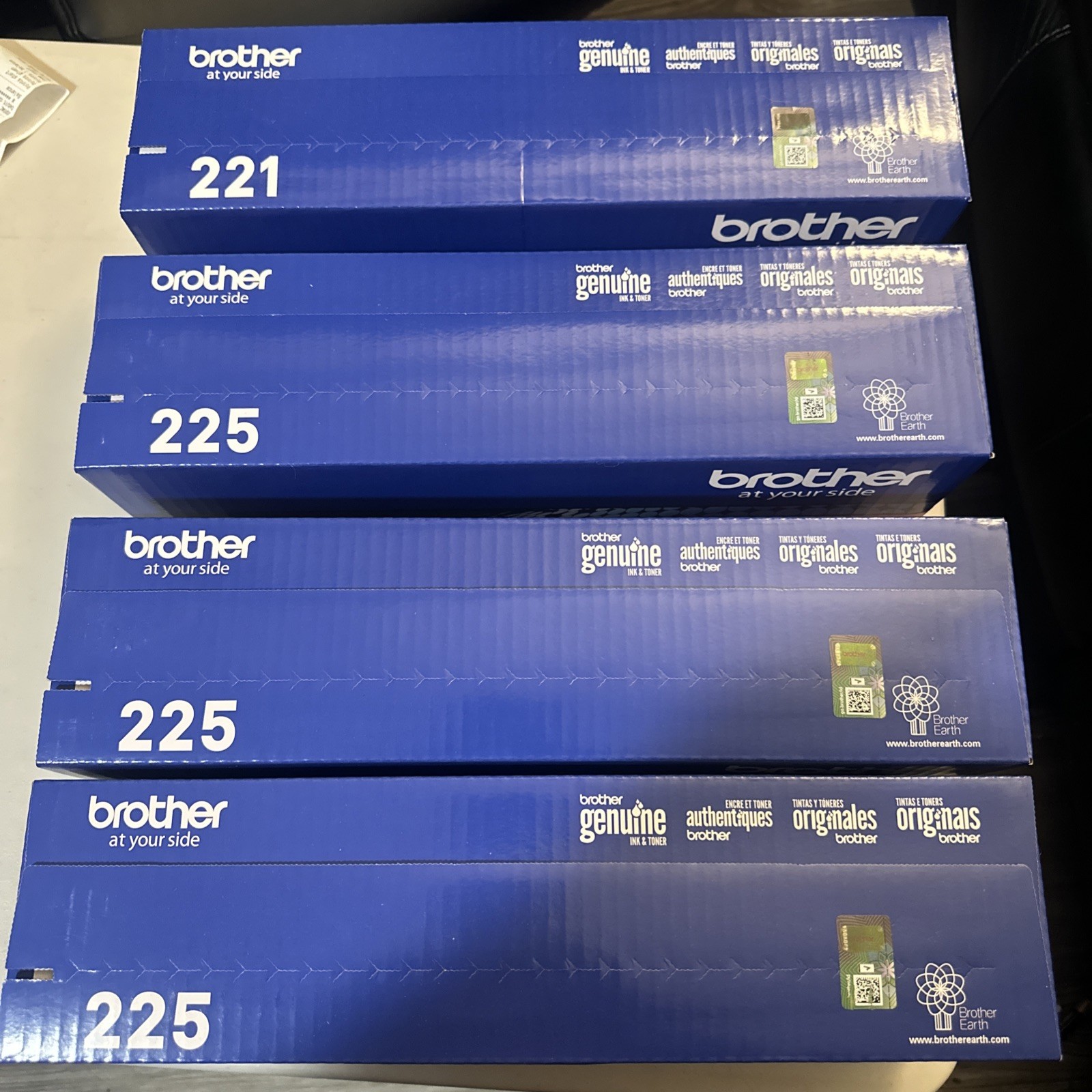 Brother TN221 TN225 Toner 4pk | Blk Cyan Magenta Yellow | HL-3170CDW MFC-9340CDW