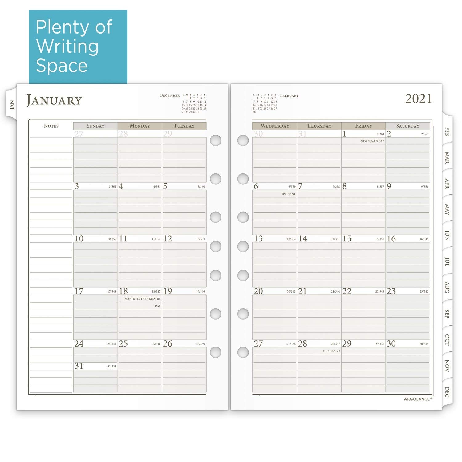 2021 Daily & Monthly Planner Refill by , 92010 DAY-TIMER, 5-1/2″ x 8-1/2″, Si…