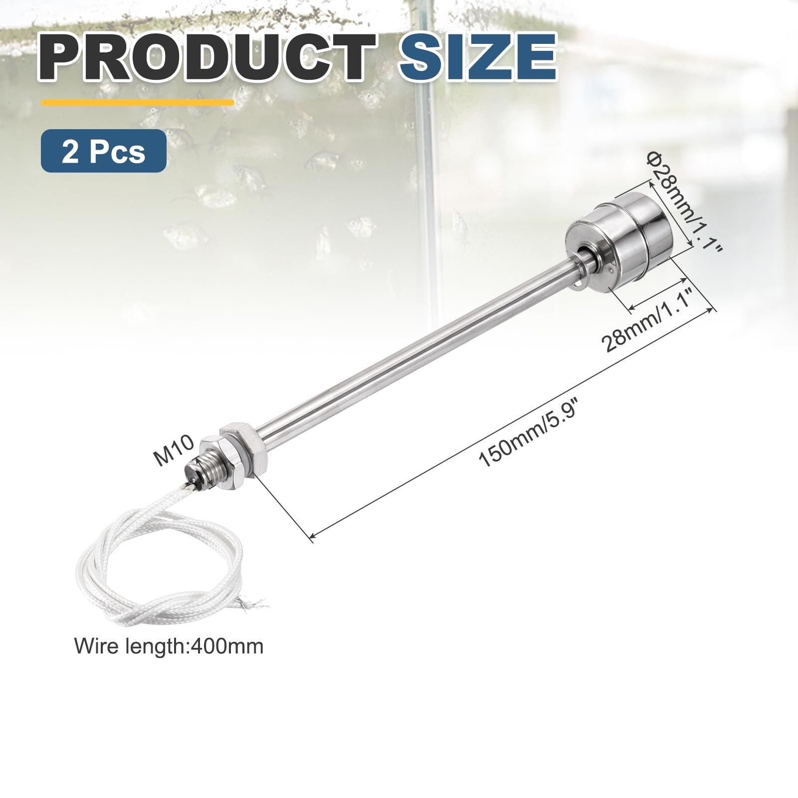 MECCANIXITY Stainless Steel Float Switch, 150mm Rod 110V DC 0.5A Vertical Wat…