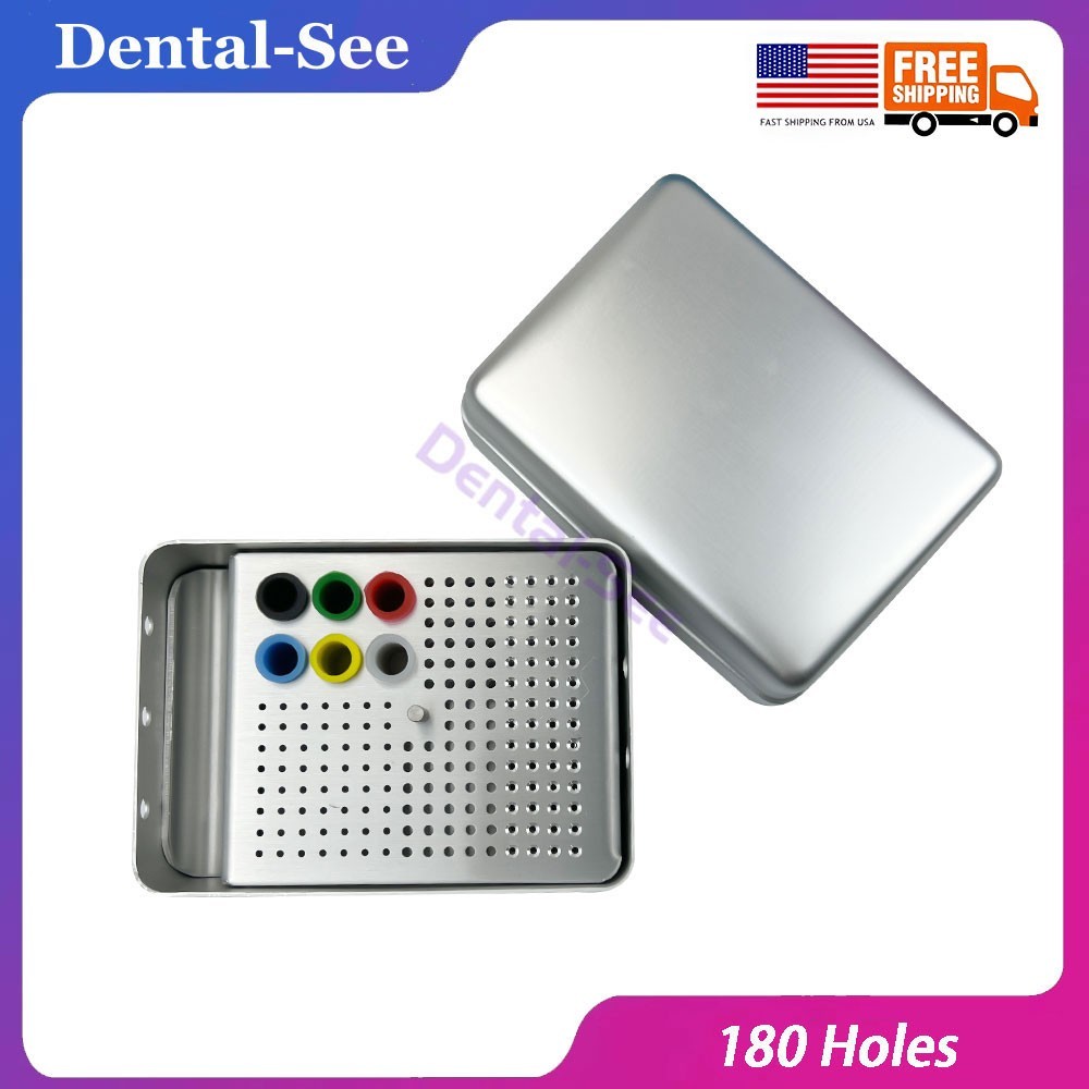 180 Holes Dental Endo FG Bur Holder Box Autoclave Disinfection Case