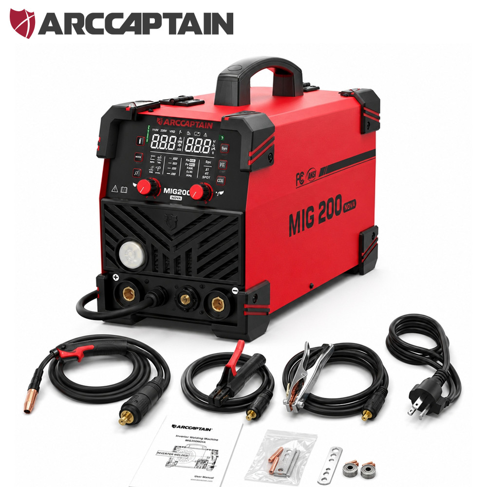ARCCAPTAIN MIG200 NOVA 200Amp 6-in-1 MIG Welder 110V/220V Dual Voltage Welding