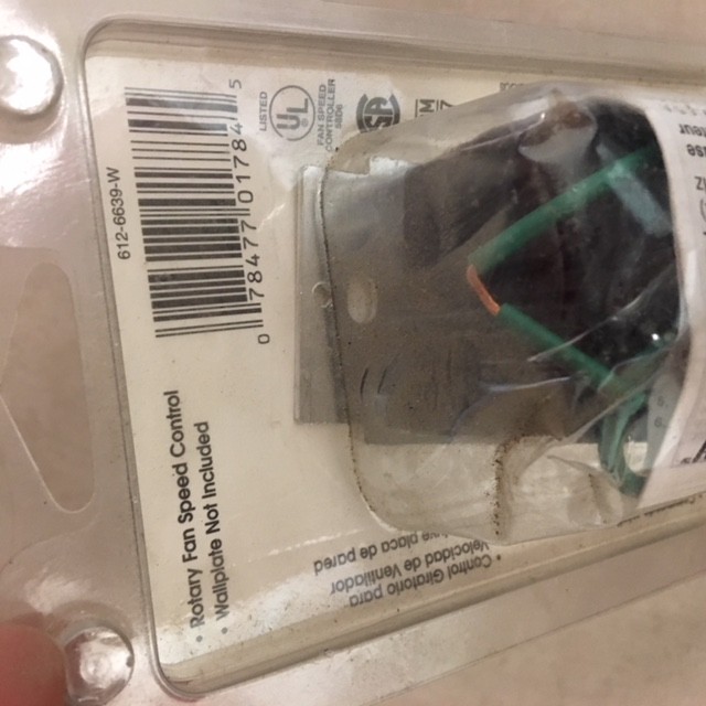 Leviton 1.5amp Quiet Fan Speed Control, single pole, white, 612-6639-W