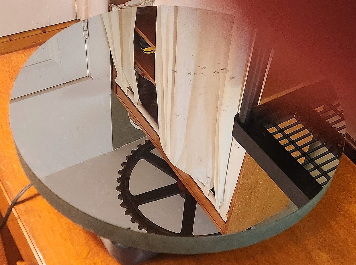 Huge Front Surface Mirror 16″d x 1-1/4t from Jones & Lamson optical comparator
