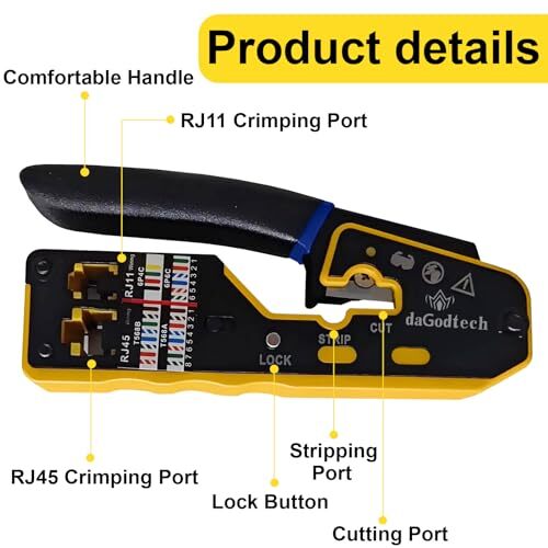Rj45 Ethernet Network Tool Kit Pass Through Cat6 Crimping Tool For Rj11 Rj12 Cat
