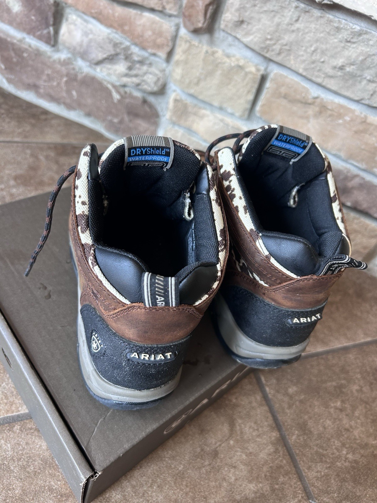 Ariat Waterproof Lace-Up Work Shoes Brown Camo ASTM F2413-18 EH