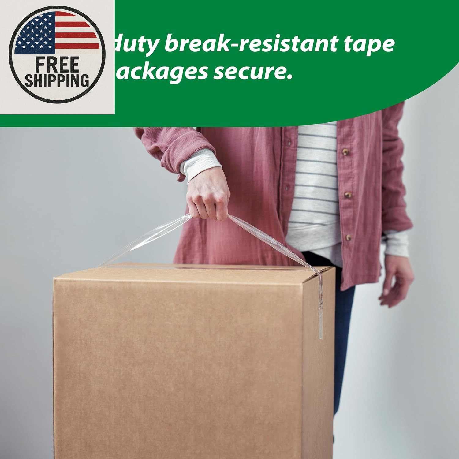 Duck HD Clear Packing Tape with Dispensers – 6 Rolls of Strong Heavy Duty Packin