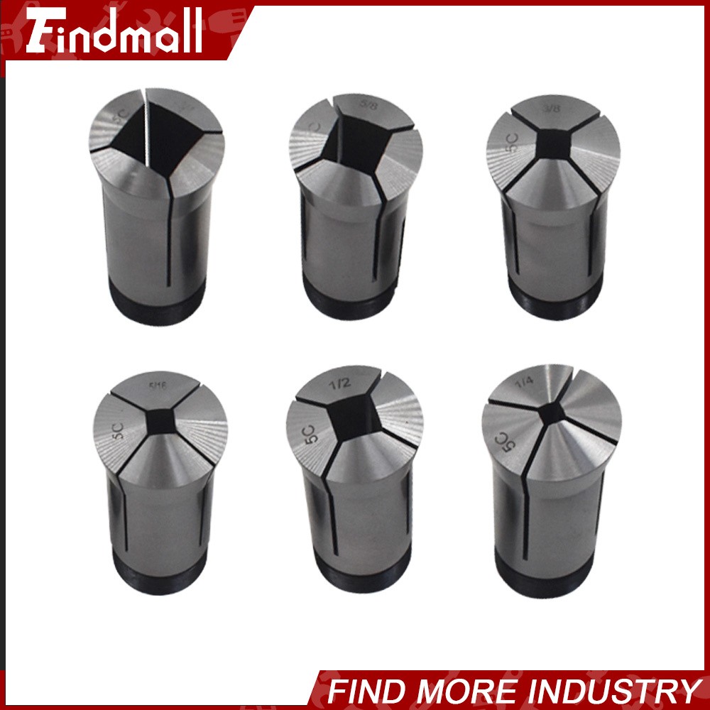 New 6× 5C Square Collet Set 1/4″,5/16″,3/8″,1/2″,5/8″,3/4″