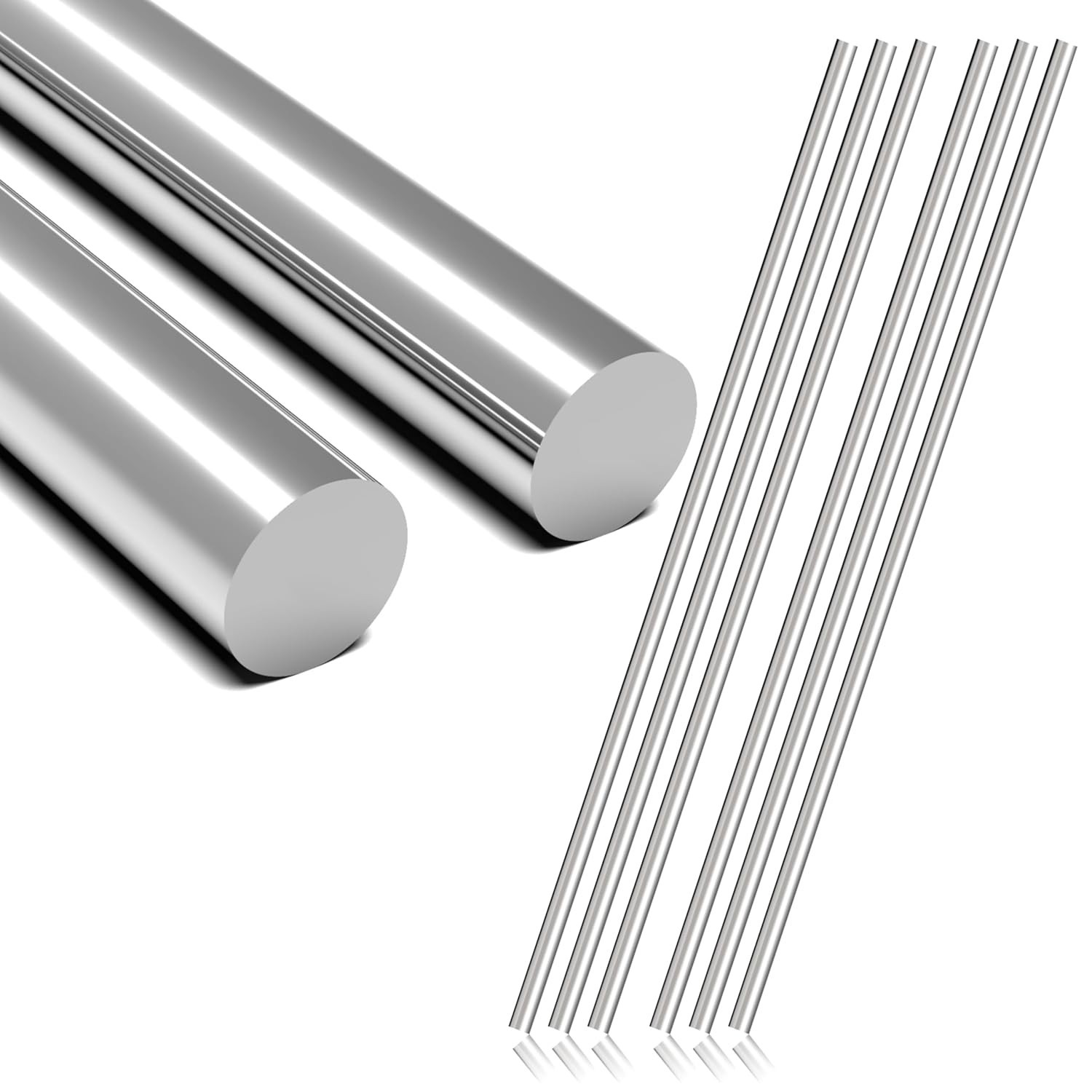 Lyrlidr 6 Pcs 304 Stainless Steel Round Rods – 2mm Dia x 10″ Length – Solid Met