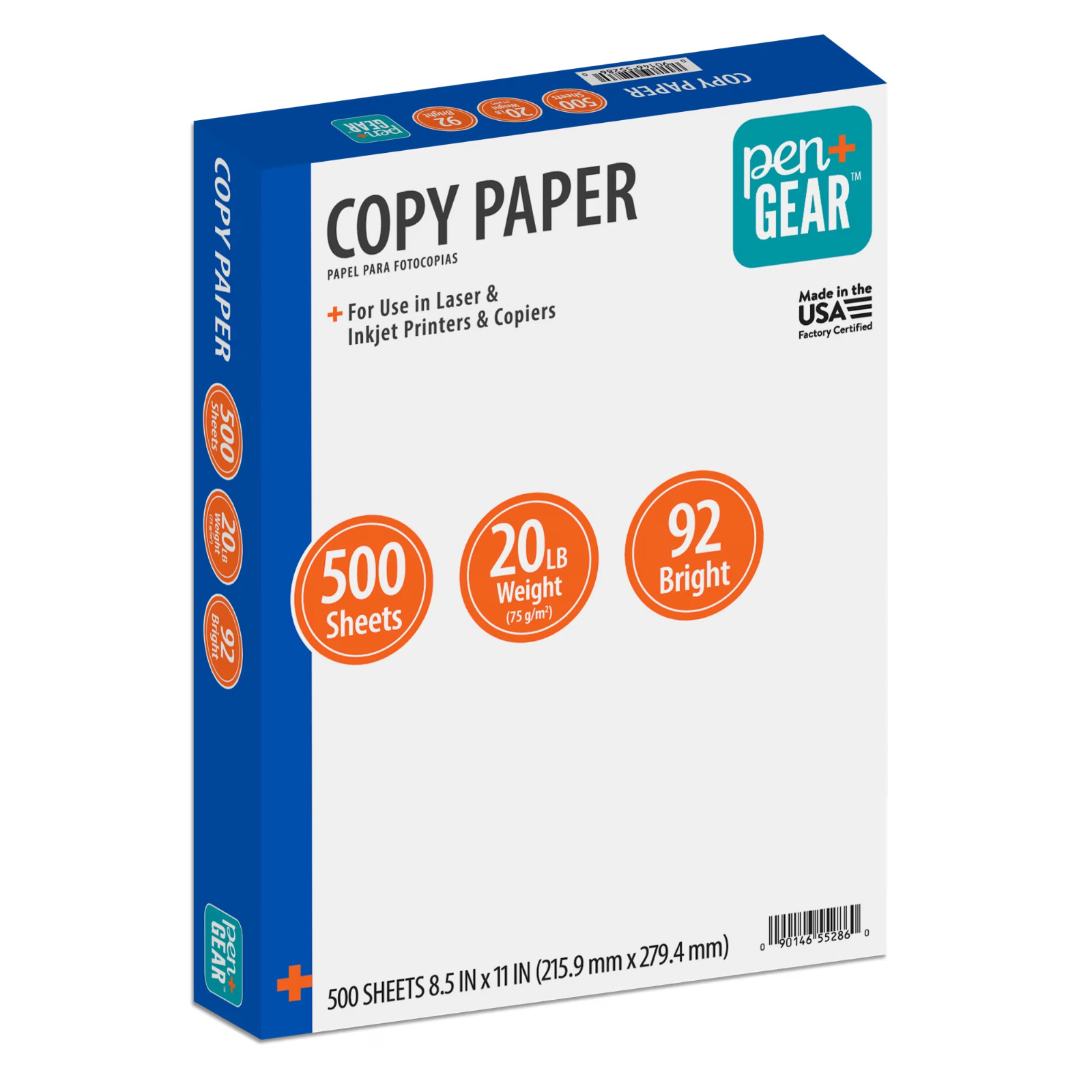 (2 pack) Pen+Gear Copy Paper, 8.5″ x 11″, 20 lb, White, 500 Sheets=Total 1,000
